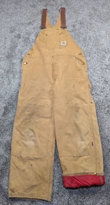 Vintage Carhartt Double Knee Overalls Mens 40x30 Insulated Duck Canvas USA 38x29 - Picture 1 of 21