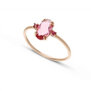 Bunter Ring Rotquarz in 18k Roségold - Bild 1 von 1