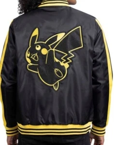 Pikachu Pokémon Jackets Black Insulated Snap-Down Jacket - Adult (small) Unisex  - Picture 1 of 6