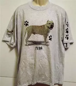 PIT BULL TERRIER PAW PRINTS On Sleeve Too Tee Shirt Sizes SMALL To 4XL NWOTS - Picture 1 of 8