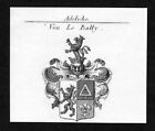 ca. 1820 Le Bally Wappen Adel coat of arms Kupferstich antique print heraldry