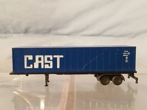 N Scale Semi Truck CAST Box Container Semi Trailer - Picture 1 of 6