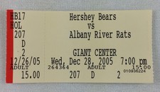 AHL 2005 12/28 Albany River Rats at Hershey Bears Hockey Ticket Stub
