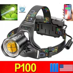 500000 lm P100 LED Stirnlampe Headlight Zoombar USB Wiederaufladbare Stirnlampe - Bild 1 von 10
