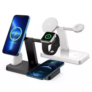 DE 4w1 15W Magnetyczna bezprzewodowa stacja ładująca do iWatch AirPod iPhone 16 Pro 15 - Zdjęcie 1 z 31