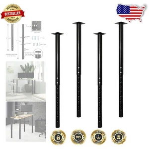 Versatile Adjustable Desk Legs, 4-Piece Set, 24-40 Inch for Modern Furniture - Picture 1 of 8
