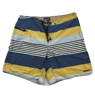 Patagonia Men’s 38x9 Multicolor Colorblock 100% Nylon Drawstring Swim Trunks - Image 1 of 4