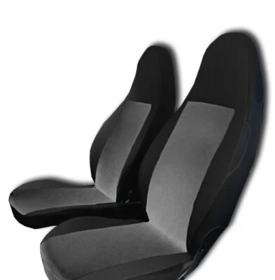 JUEGO DE CARRERAS FUNDAS DE ASIENTO DELANTERAS NEGRAS+GRISES SMART BRABUS FORTWO ROADSTER CROSSBLADE - Imagen 1 de 2