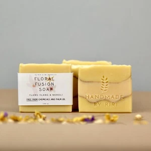 Handmade Floral Natural Soap with Ylang Ylang & Neroli, Cocoa Butter, Olive Oil - Picture 1 of 13