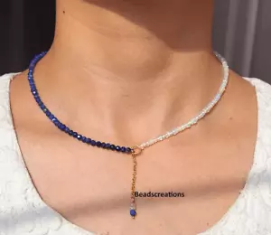 Collar de cuentas de ópalo y lapislázuli etíope ópalo de fuego joyas cuentas regalo ella - Imagen 1 de 4