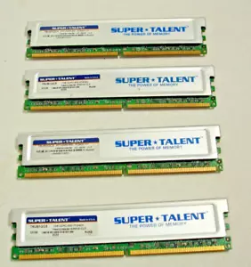 Super Talent 4GB 4x1GB DDR2 800 PC2-6400 Desktop RAM T8UB2GC5 T800UX1 GC5 - Picture 1 of 4
