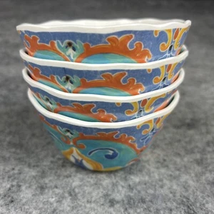 222 Fifth 100 % Melamin Blumen Medaillon Vorspeise Dessert Salat Schüsseln 4er Set - Bild 1 von 4