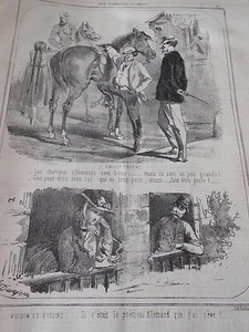 Caricature 1861 Plaisirs de Bade Chevaux Allemands sont bon - Picture 1 of 1