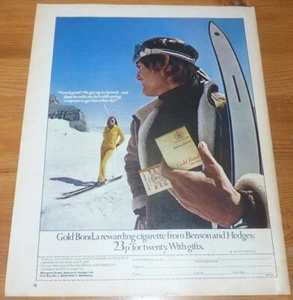 1971 VINTAGE LARGE AD GOLD BOND A REWARDING CIGARETTE FROM BENSON AND HEDGES - Picture 1 of 2