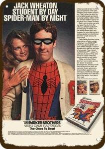 1983 SPIDERMAN Vintage Look DECORATIVE METAL SIGN -NOT ACTUAL SPIDERMAN VIDEO GA - Picture 1 of 1
