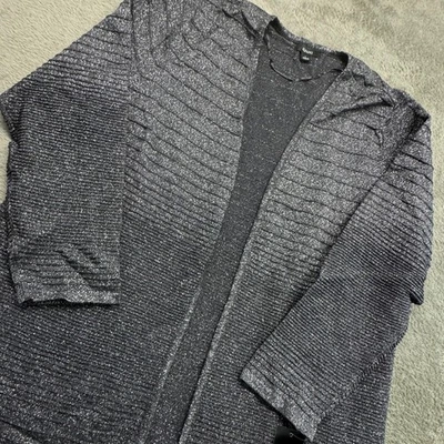 Женский кардиган Alfani большой серебристый блестящий вязаный с открытой передней частью свитер - Изображение 1 из 4