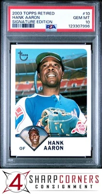 2003 TOPPS RETIRED SIGNATURE EDITION #10 HANK AARON HOF PSA 10 - Image 1 of 2