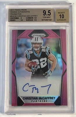 Christian McCaffrey 2017 Panini Prizm Prizms Pink Autograph Auto 10 BGS 9.5 - Image 1 of 4