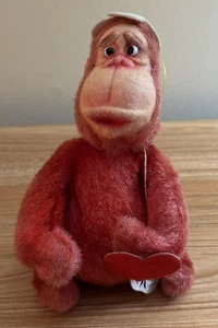 VINTAGE JAPAN HERMAN PECKER PLUSH MONKEY/GORILLA WITH TAG PRE-OWNED NO BOX - Picture 1 of 7