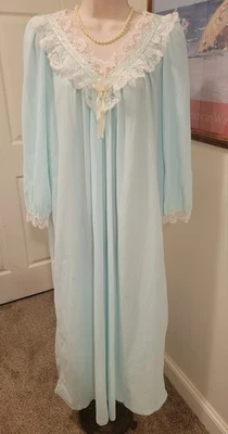 NICOLE NOS Soft Blue Long Nightgown Sz M - Image 1 of 2