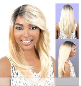 MOTOWN TRESS FLIP Wig 1 Black Color NEW Straight Hair w/Light Layers Swept Bangs - Picture 1 of 2