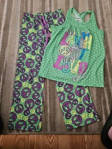 Girls Justice Sz 10 2pc Sleeveless Pajamas CUTE!! - Picture 1 of 4