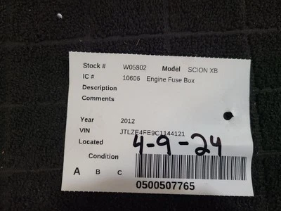 Motor de caixa de fusíveis compatível com 08-15 SCION XB 1869040 - Imagem 1 de 4