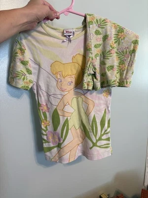 Винтажный набор 2000-х Disney Store Tinkerbell Fairy 2 шт. PJ размер 10 для девочек - Изображение 1 из 4