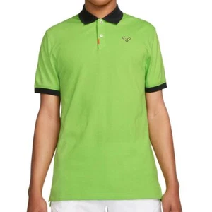 Nike Polo Rafa Nadal Men's Slim Fit Tennis Polo Bull Green Lemon Sz M DD8532-313 - Picture 1 of 6