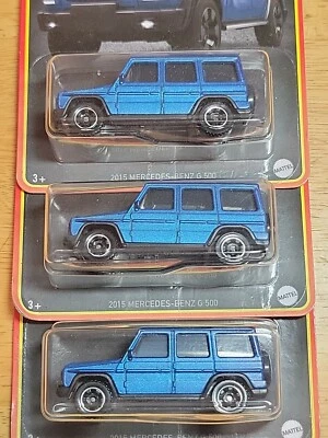 Matchbox 2015 Mercedes-Benz G550 Blue BLACK CARD NEW Lot Of 3 - Image 1 of 4