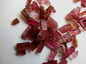 Cuencos largos de cristal de turmalina rosa - rojizo crudo 5 quilates - Imagen 1 de 11