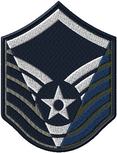 New 3 Multi Color Rank Patches Air Force (ABU, Blues, DBU) Military Chevrons. - Image 1 of 1