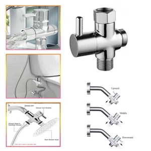 T-adapter 1/2" 3 Way ABS Shower Head Arm Mount Faucet Valve Splitter Diverter - Picture 1 of 16