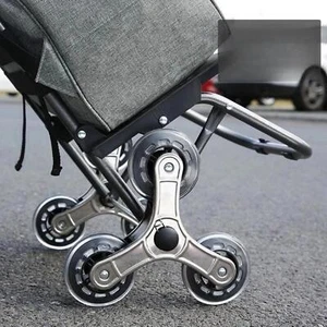 2x Folding Shopping Cart Wheels Easy to Install Stair Climbing Wheels Triangle - Picture 1 of 7