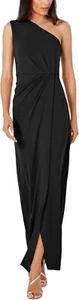 Nuevo con etiquetas Vestido para mujer Calvin Klein de un hombro con cintura fruncida negro talla 6 cóctel - Imagen 1 de 8