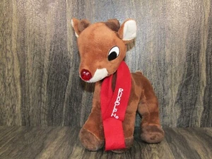 Rudolph the Red Nosed Reindeer Plush Musical Light Up Blinking Nose 10" - Picture 1 of 12