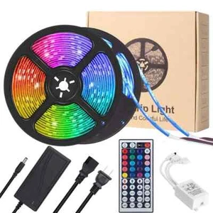 USA 32ft LED Strip Lights Remote Control Bedroom for Indoor Outdoor NEW - Picture 1 of 1