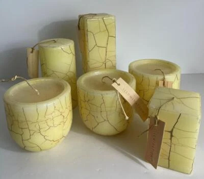 Juego de 6 velas iluminaciones pilares craquelados de mármol nuevo al por menor $123 Foto 1 de 4