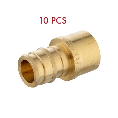EFIELD 10 PCS Pex-A 1/2"x1/2" Female Sweat Adapter Expansion Brass Fittings
