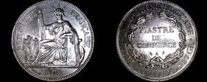 1906-A French Indo-China 1 Piastre World Silver Coin - Vietnam - Picture 1 of 1