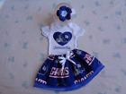 New York Giants Baby Girl Skirt, Personalized Bodysuit and Headband.