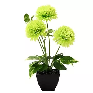 Fake Flowers with PotArtificial Potted Plants with Bulbous Chrysanthemum Flow... - Picture 1 of 7