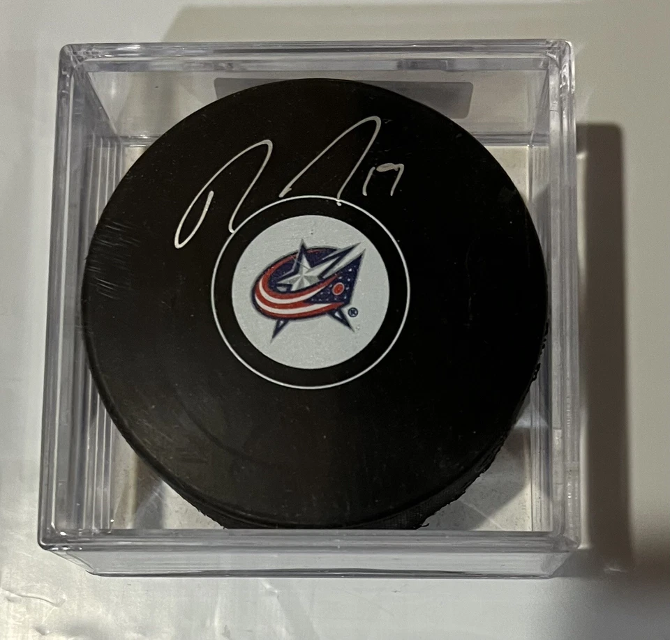 Disco de hockey Ryan Johansen autógrafo NHL firmado AJ Sports World Foto 1 de 1