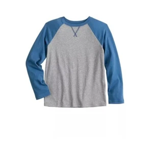 NEW Jumping Beans Boys Raglan Long Sleeve Shirt Size 5 Gray Blue NWT Kids - Picture 1 of 1