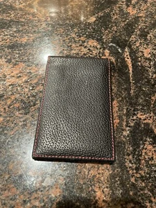 Coach Compact ID Wallet in Crossgrain Leather - Black And Red. Slim Bifold. HOT! - Picture 1 of 4