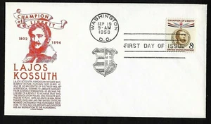 #1118 8c Lajos Kossuth -Hungarian Patriot- Anderson FDC - Picture 1 of 2