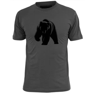 Mens Grizzly Bear Silhouette T Shirt Brown Bear - Picture 1 of 2