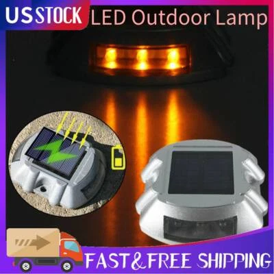 Casting Aluminum Solar Power Waterproof 6 LED Lamp Outdoor Pathway Light Yellow - Image 1 of 4