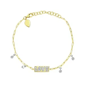 14K Yellow Gold Paperclip Bracelet With 0.15 ct Diamond (G-H, SI1-SI2) Meira T - Picture 1 of 4
