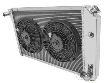 1977 1978 1979 1980 1981 Chevy Corvette 3 Row DR Radiator & 12" Fan Combo - Image 1 of 4